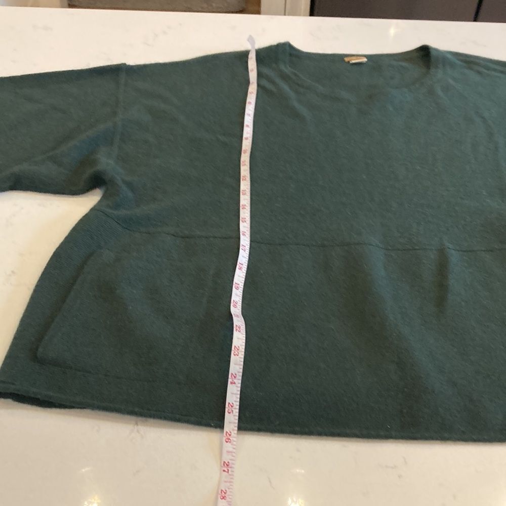 Zoe Couture Boxy Sweater Oversized Poncho Cashmere Forest Green Small - Picture 5 of 9